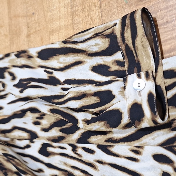 Chico Leopard Cheetah Tiger Print Sequin Women's‎ Top Cropped LSU Plus Sz - Picture 5 of 8